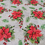 Christmas decorative fabric Christmas roses and needles