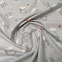 Animal sky gray cotton fabric