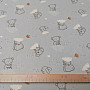 Animal sky gray cotton fabric