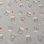 Animal sky gray cotton fabric