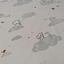 Cotton fabric Animals on a cloud - white