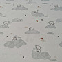 Cotton fabric Animals on a cloud - white