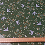 Cotton fabric Birds khaki