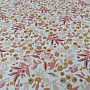 Cotton fabric Tisania flowers coral