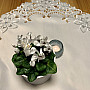 Embroidered Christmas tablecloth and scarf Silver Star