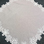 Embroidered Christmas tablecloth gray with flakes