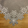 Embroidered Christmas tablecloth gray with flakes
