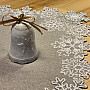 Embroidered Christmas tablecloth gray with flakes