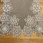 Embroidered Christmas tablecloth gray with flakes