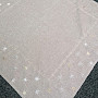 Embroidered gray-beige Christmas tablecloth with stars