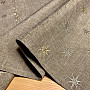 Embroidered gray-beige Christmas tablecloth with stars