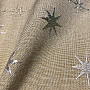 Embroidered beige Christmas tablecloth with stars