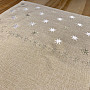 Embroidered beige Christmas tablecloth with stars