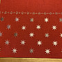 Red embroidered Christmas tablecloth with stars