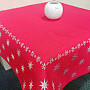 Red embroidered Christmas tablecloth with stars