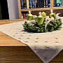 Embroidered Christmas tablecloth white with stars