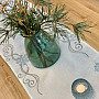 Embroidered Christmas tablecloth blue-silver