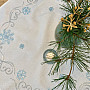 Embroidered Christmas tablecloth blue-silver