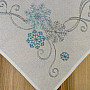 Embroidered Christmas tablecloth blue-silver