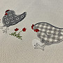 Embroidered tablecloths and shawls HENS embroidered gray