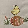 Embroidered tablecloths and scarves CHICKEN yellow