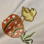 Embroidered tablecloths and scarves CHICKEN yellow