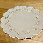 Embroidered tablecloth and oval embossed white FLOWERS