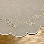 Embroidered tablecloth and oval embossed white FLOWERS