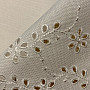 Embroidered tablecloth and oval embossed white FLOWERS