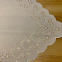 Embroidered tablecloth and oval embossed white FLOWERS