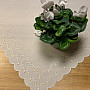 Embroidered tablecloth and oval embossed white FLOWERS