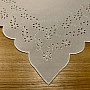 Embroidered tablecloth and oval embossed white FLOWERS