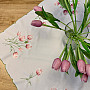 Embroidered tablecloth and oval embroidered TULIPS