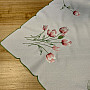 Embroidered tablecloth and oval embroidered TULIPS