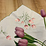 Embroidered tablecloth and oval embroidered TULIPS