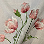 Embroidered tablecloth and oval embroidered TULIPS