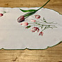 Embroidered tablecloth and oval embroidered TULIPS