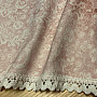 Old pink tablecloth with lace 70x70