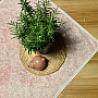 Old pink tablecloth with lace 70x70