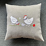 ROOSTER AND HEN embroidered Easter cover gray