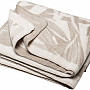 Cotton blanket BAMBOO beige leaves 2218/80