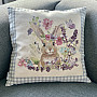 Tapestry cushion cover BUNNY IN A FRAME gray check