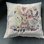 Tapestry cushion cover BUNNY IN A FRAME beige check