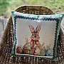 Tapestry cushion cover BARE AND EGGS WITH GREEN LACE