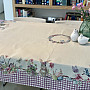 Tapestry tablecloth and scarf EASTER TIME purple check