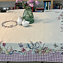 Tapestry tablecloth and scarf EASTER TIME purple check