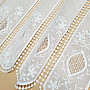Luxurious embroidered stained glass curtain IVORY