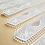 Luxurious embroidered stained glass curtain IVORY