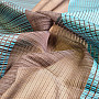 Decorative fabric BROWN TURQUOISE STRIPE