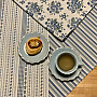 Tablecloth and shawl TOSCANA VALERY blue flower